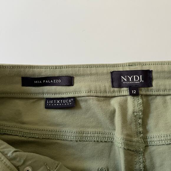 NYDJ Mia Palazzo Ankle Jeans High Waist Flare in Juniper Green Size 12 $109 NWT - Picture 7 of 12